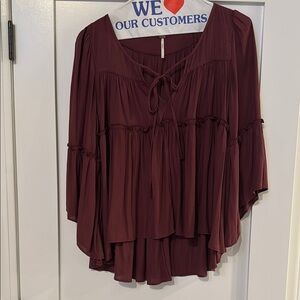 Elegant Burgundy Women's Top